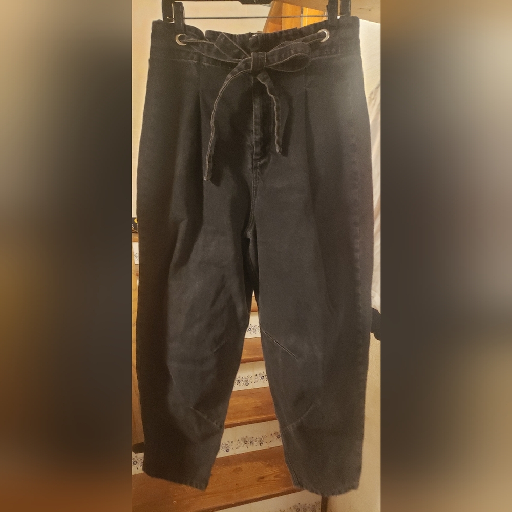 ASOS High Rise Barrel Black Jeans for Women